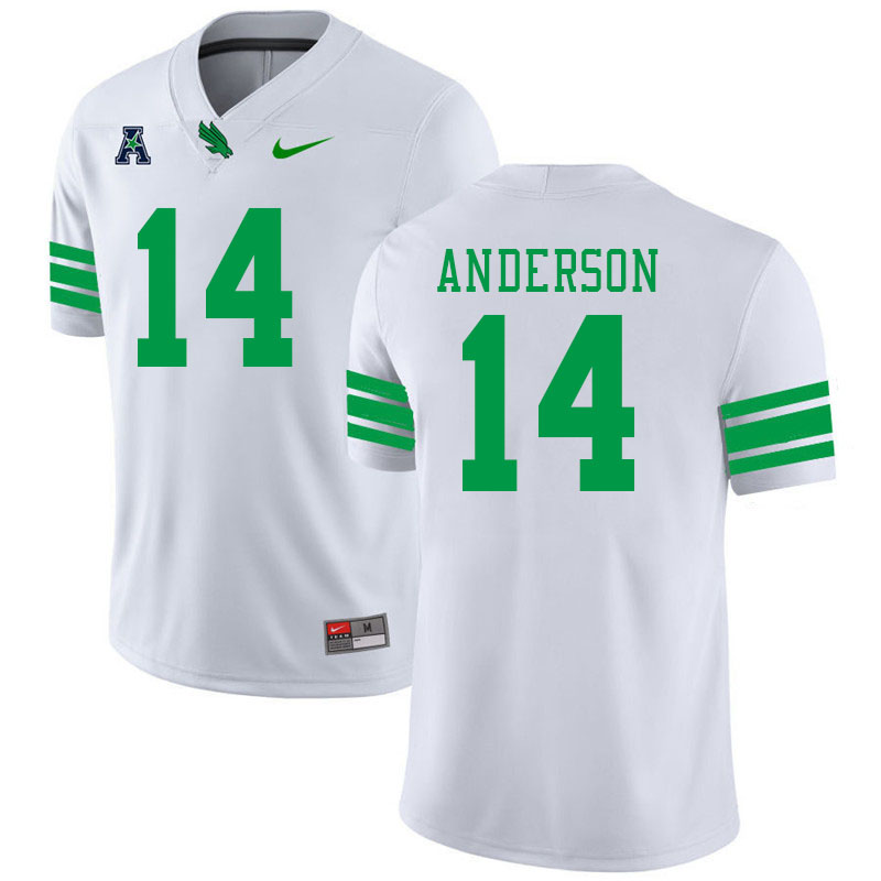 #14 Jayven Anderson North Texas Mean Green College Football Jerseys Stitched-White